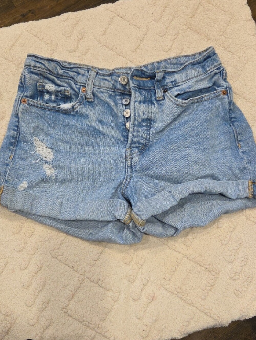 Old Navy Light Blue Distressed Denim Shorts